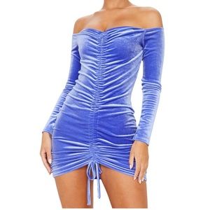 [PLT]  NWOT Velvet Long Sleeve Ruched Bodycon Dress